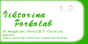 viktorina porkolab business card